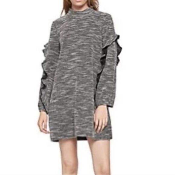 BCBGeneration Black and White Dress with Ruffle Sleeve Sz- XXS - Picture 1 of 13